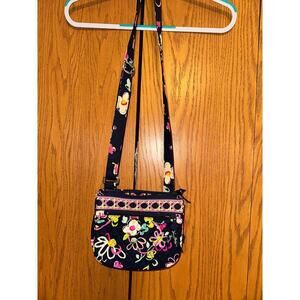 Vera Bradley Ribbons Pattern Little Hipster Crossbody Handbag Purse